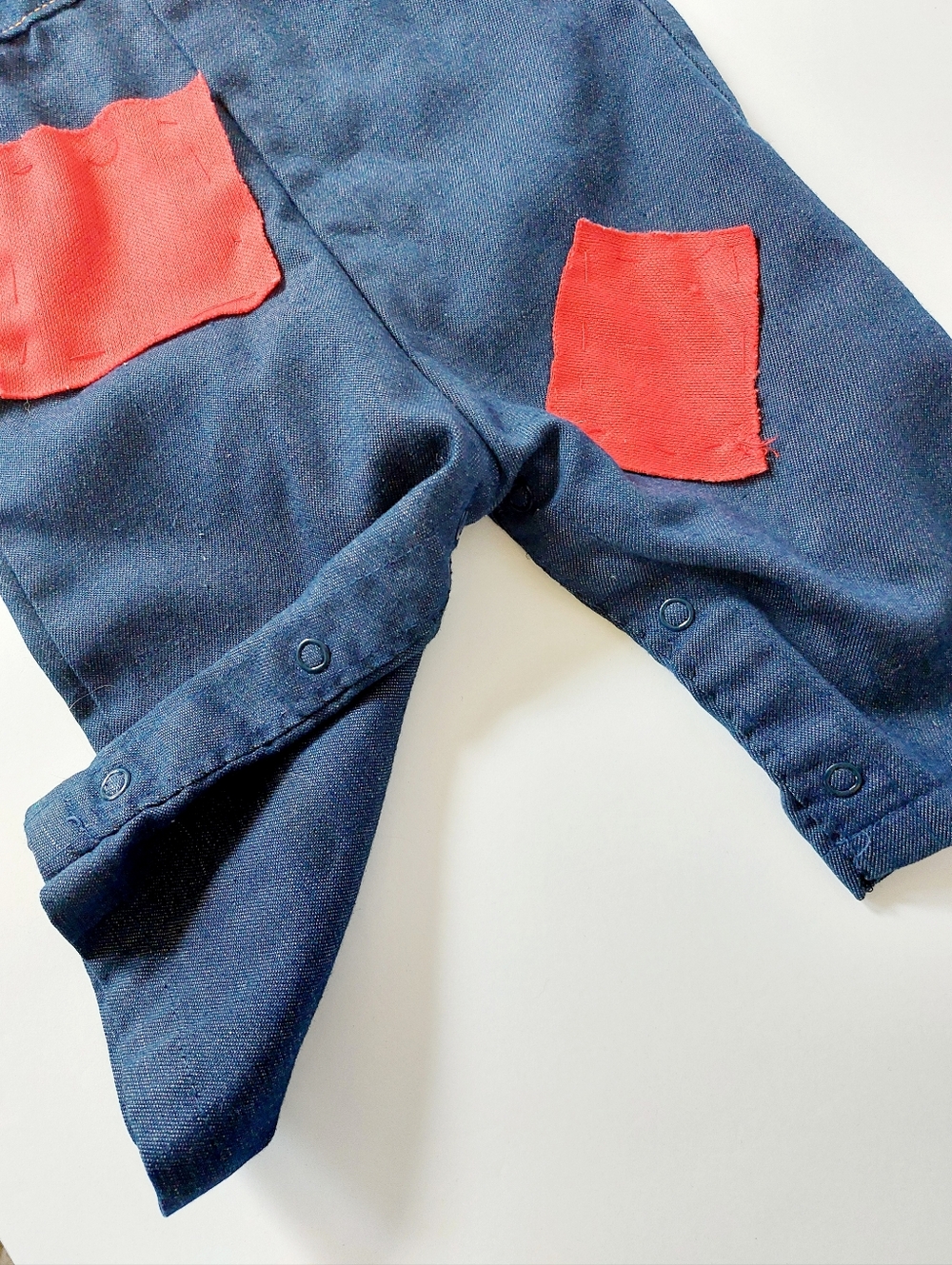 Vintage Denim Overalls with Patches Health-Tex 12m Autumn‎ Scarecrow Farm - Picture 4 of 7
